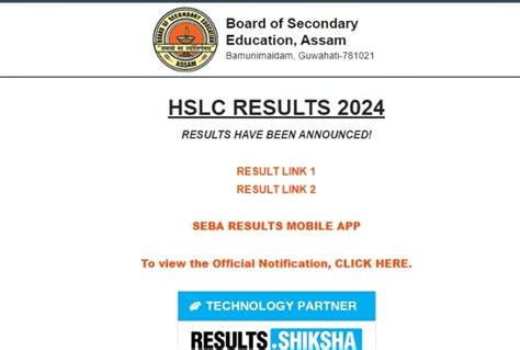 Assam Hslc Th Result Live Seba Class Th Result Declared At