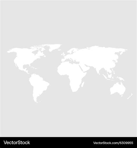 White world map on gray background Royalty Free Vector Image