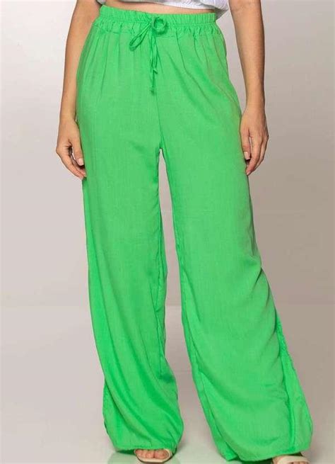 Calca Pantalona Viscose Fenda Zipituka Verde Verde We Happy