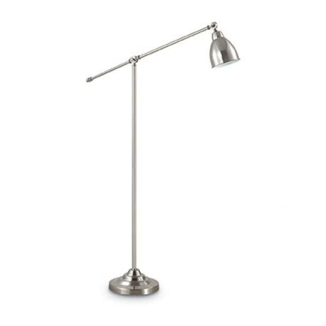 Ideal Lux Newton Pt Lampada Da Terra Nickel Con Braccio E Diffusore