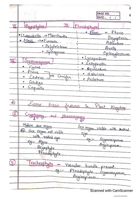 Solution Neet Biology Handwritten Notes On Plant Kingdom Topper Notes