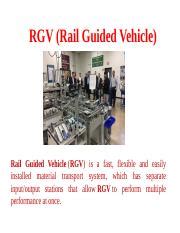 RGV AGV Ppt RGV Rail Guided Vehicle Rail Guided Vehicle RGV Is A