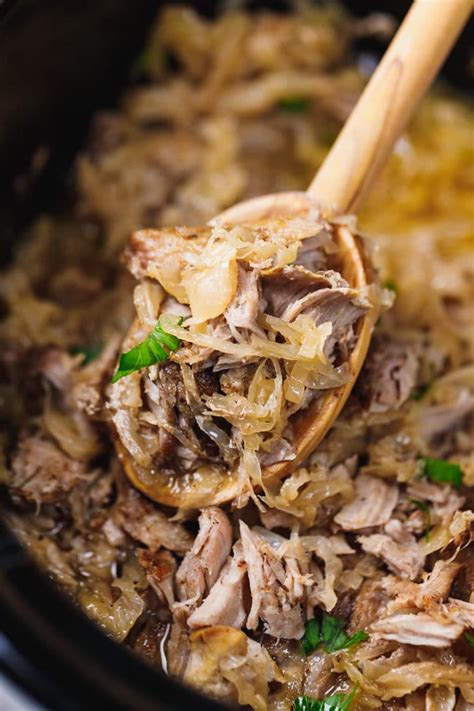 Slow Cooker Pork And Sauerkraut - Cooking LSL