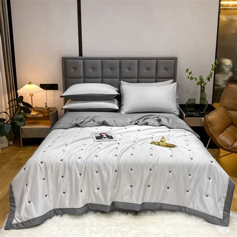 Light Luxury Summer Quilt Four Piece Set Washed Tencel Summer Cool