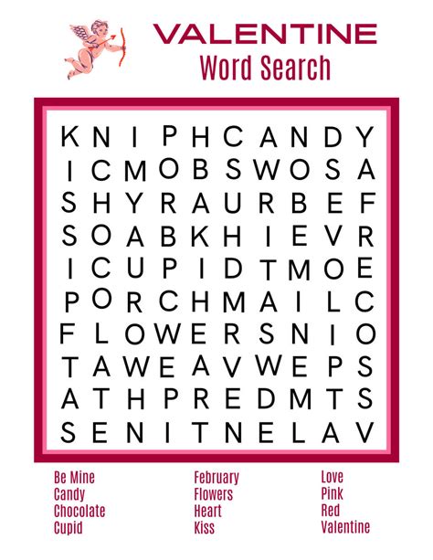 Free Printable Valentine Word Searches Get Valentines Day