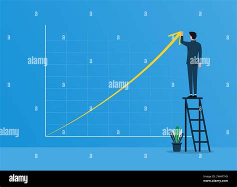 Businessman Drawing A Graph Vector Illustration Stock Vector Image And Art Alamy