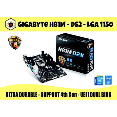 Motherboard Gigabyte Ga H81m Ds2 Rev 2 0 Lga 1150 Ddr3 Shopee Philippines