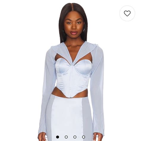 Danielle Guizio Tops Nwot Guizio Ravello Corset In Baby Blue Poshmark