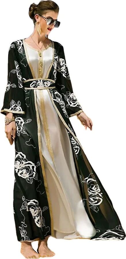 Wvapzxx Ramadan Eid Kimono Abaya Dubai Arabic Turkey Islam Muslim Set