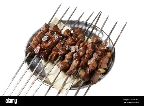 Turkish Kebab Liver Shish Stock Photo Alamy