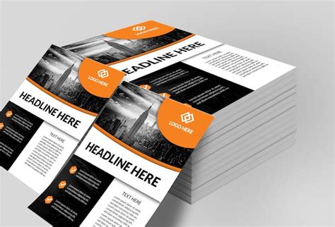 Premium Psd Stacked Flyers Mockup