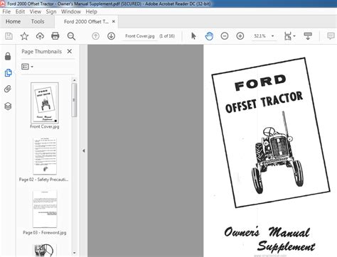 Ford 2000 Offset Tractor Supplement Owner's Manual - PDF DOWNLOAD - HeyDownloads - Manual Downloads