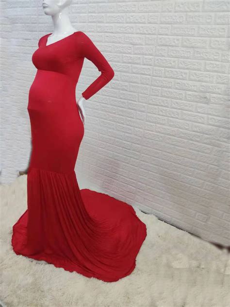 Maternity Photography Props Gown Off Shoulder Sexy Maxi Dresses