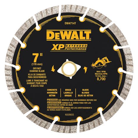 DEWALT 7 In Blade Dia 5 8 In Arbor Size Diamond Saw Blade 423K26