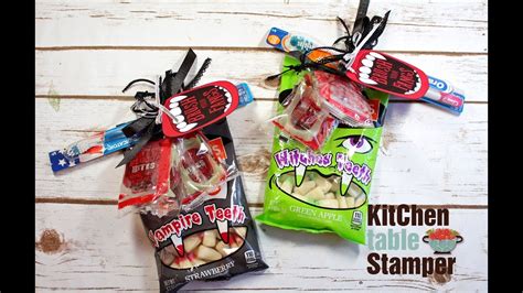 Stampin Up Creep It Real Brush Your Fangs Treat Tutorial With Kitchen