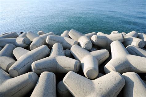 Tetrapods Stock Photo Image Of Coastal Detail Blue