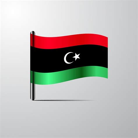 Libya Waving Shiny Flag Design Vector 14289808 Vector Art At Vecteezy