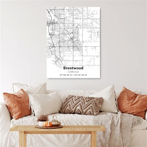 Brentwood City Map Print Brentwood California Map Poster Usa City