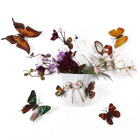 24pcs 3d Butterfly Wall Sticker Butterfly Removable Fresco Sticker Art