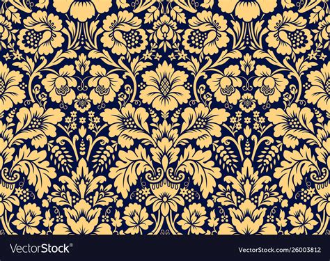 Seamless Damask Gold Patterns Royalty Free Vector Image