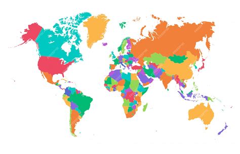 Premium Vector Colorful World Map