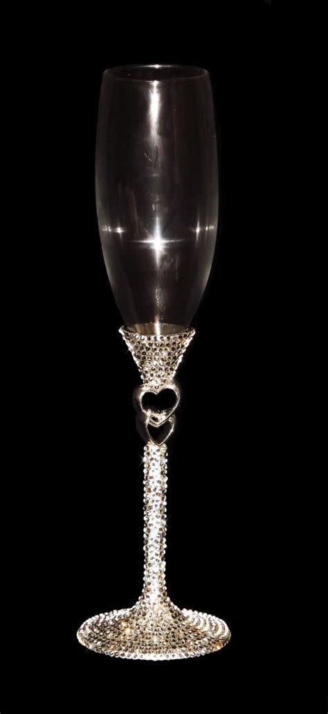 Items Similar To Personalized Swarovski Crystal Toasting Flutes Champagne Flutes Wedding