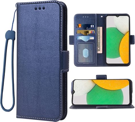 Compatible With Samsung Galaxy A03 Core Wallet Case Wrist Strap Lanyard And Leather