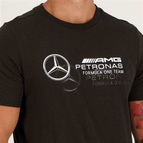 Camiseta Puma Mercedes Amg Petronas Mapf Logo Tee Preta Futfanatics