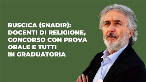 Docenti Di Religione Concorso Con Prova Orale E Tutti In Graduatoria