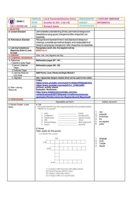 A Detailed Lesson Plan In Math Grade 1 Pdf Em 2024