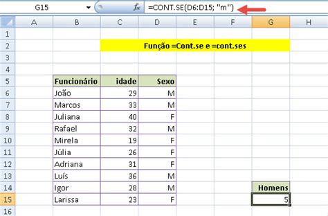 Fun O Cont Se E Cont Ses No Excel