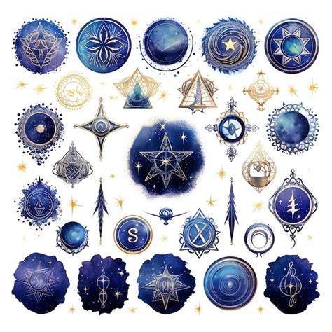Premium Ai Image Beautiful Occult Symbols Fantasy Watercolor