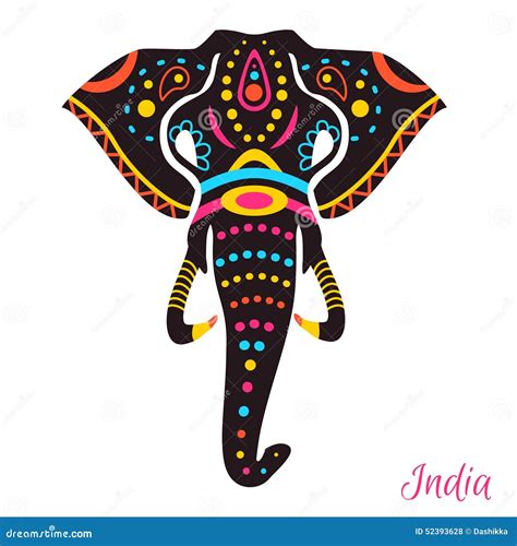 Indischer Elefant Vektor Abbildung Bild 52393628