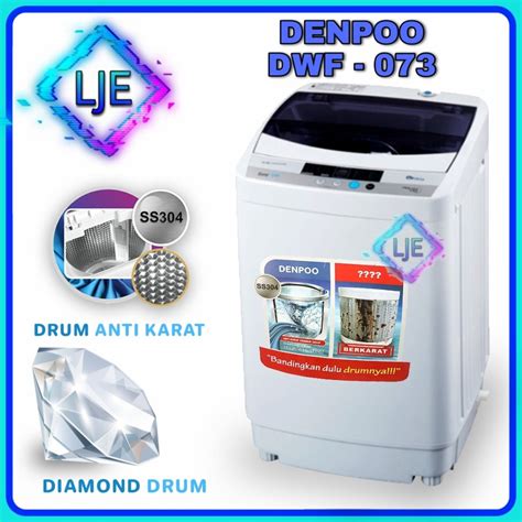 Jual Mesin Cuci 1 Tabung Full Otomatis 7 Kg Denpoo DWF 073 HT TOP