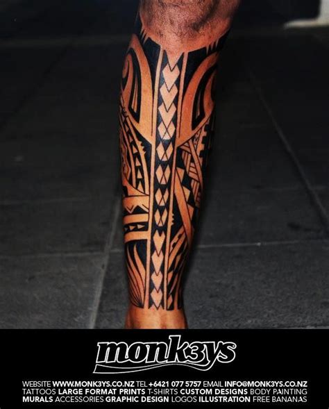 Polynesian Tribal Full Calf 2 By Monk3ys Tattoos On Deviantart Leg Tattoos Leg Tattoo Men