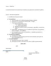 Notes De Cours Examen 1 Docx Cours 1 ECO2514 Le March Du Travail