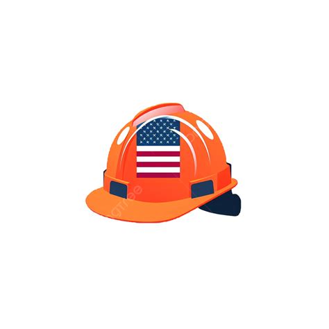 Orange Hard Hat American Labor Day Holiday Illustration Labor Day