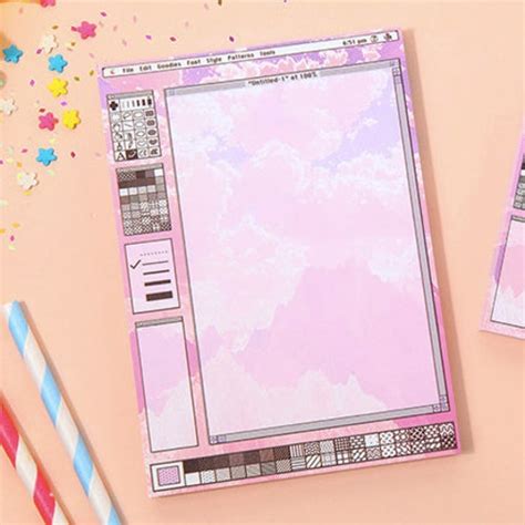 A Pastel Notepads Colorful Notepad Memo Pad Sticky Etsy