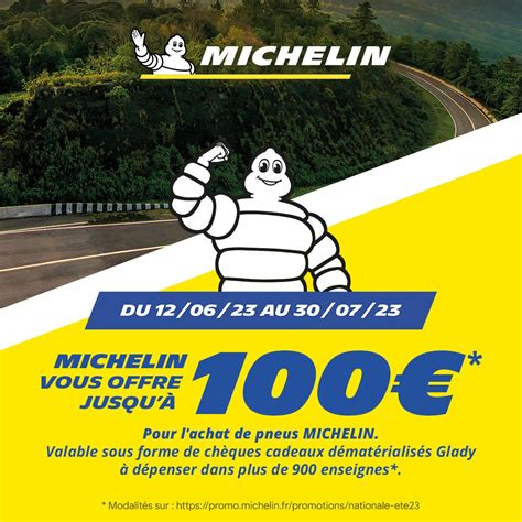 JUSQUÀ 100 offert pour lachat de pneus Michelin chez Ideal pneu