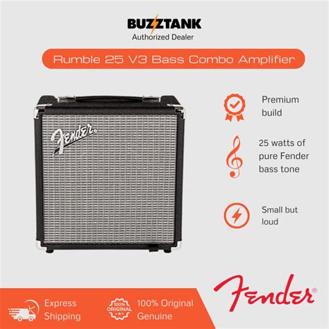 Fender Rumble 25 V3 Bass Combo Amplifier 230v Uk Shopee Malaysia