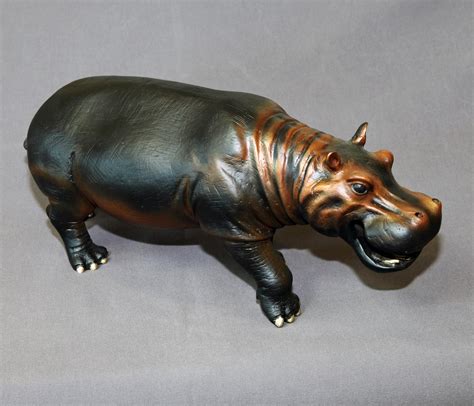 Incredibly Detailed Hippopotamus Hippopotamus Hippo Figurine Statue