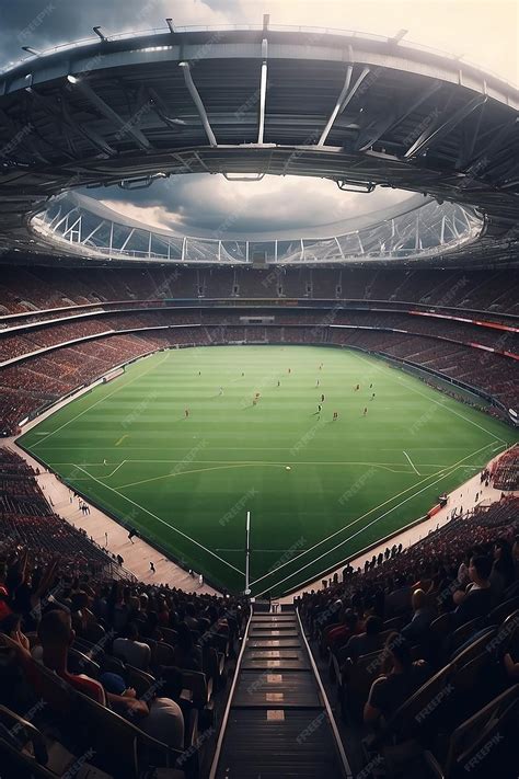 Premium Photo | Sports stadium with rugby field and players created ...