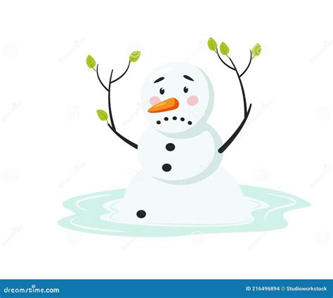 Melting Snowman Cartoon Vector | CartoonDealer.com #9815397