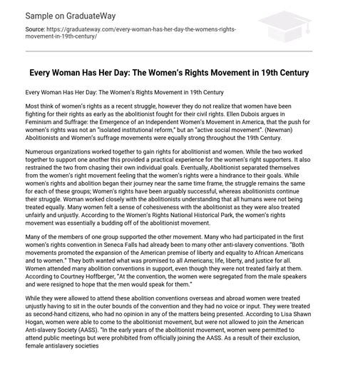 ⇉every Woman Has Her Day The Womens Rights Movement In 19th Century