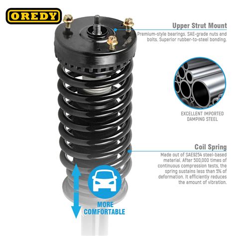 Oredy Front Struts Complete Shocks Assembly Coil Spring Suspension