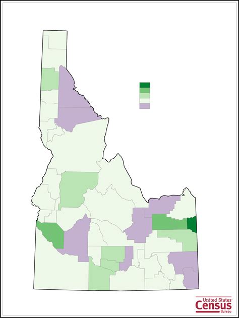 Idaho County Population Change Map Free Download