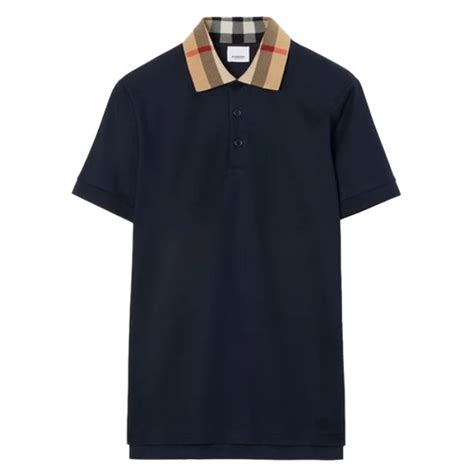 The Luxe Culture Burberry Checkered Collar Black Polo