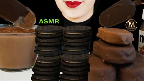 Asmr Magnum Chocolate Ice Cream And Oreo And Nutella Mukbang Magnum Asmr