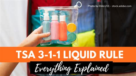 Tsa's 3-1-1 Liquids Rule: Carry Your Liquids With Confidence | CABINZERO
