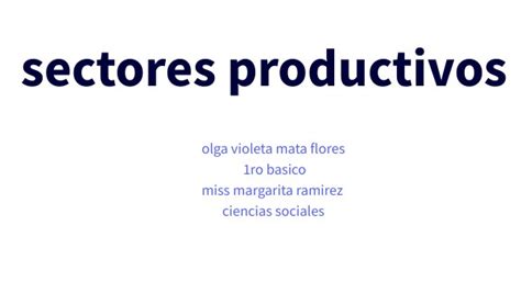 Sectores Productivos